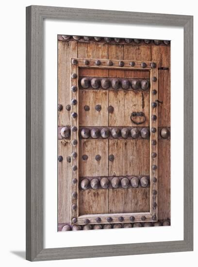 Ornate Door Detail of Jabrin Fort, Jabrin, Nizwa, Ad Dakhiliyah Governorate, Oman.-Cahir Davitt-Framed Photographic Print