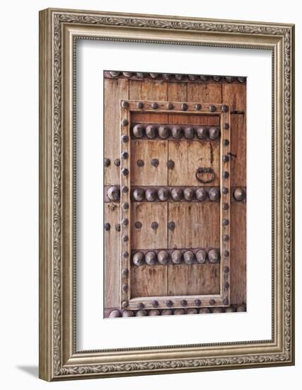 Ornate Door Detail of Jabrin Fort, Jabrin, Nizwa, Ad Dakhiliyah Governorate, Oman.-Cahir Davitt-Framed Photographic Print