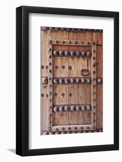 Ornate Door Detail of Jabrin Fort, Jabrin, Nizwa, Ad Dakhiliyah Governorate, Oman.-Cahir Davitt-Framed Photographic Print