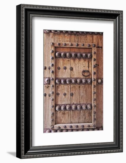 Ornate Door Detail of Jabrin Fort, Jabrin, Nizwa, Ad Dakhiliyah Governorate, Oman.-Cahir Davitt-Framed Photographic Print