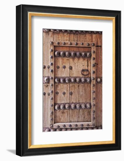 Ornate Door Detail of Jabrin Fort, Jabrin, Nizwa, Ad Dakhiliyah Governorate, Oman.-Cahir Davitt-Framed Photographic Print