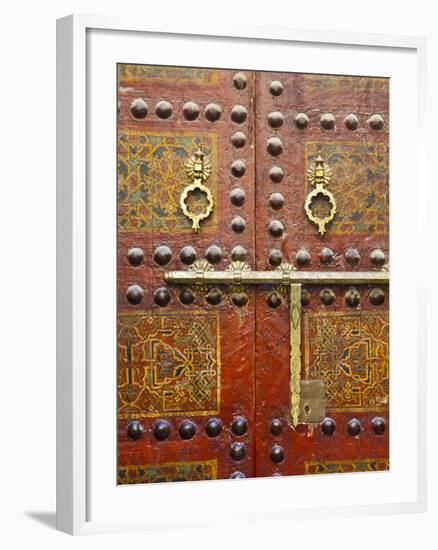 Ornate Door, Sidi Ahmed Tijani Mosque, the Medina, Fes, Morocco-Doug Pearson-Framed Photographic Print