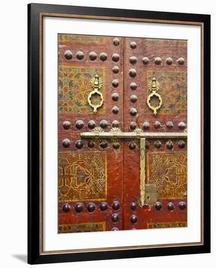 Ornate Door, Sidi Ahmed Tijani Mosque, the Medina, Fes, Morocco-Doug Pearson-Framed Photographic Print