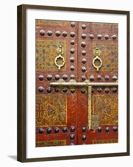 Ornate Door, Sidi Ahmed Tijani Mosque, the Medina, Fes, Morocco-Doug Pearson-Framed Photographic Print