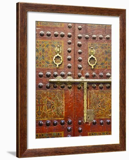 Ornate Door, Sidi Ahmed Tijani Mosque, the Medina, Fes, Morocco-Doug Pearson-Framed Photographic Print