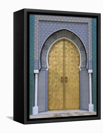 Ornate Doorway, the Royal Palace, Fez, Morocco, North Africa, Africa-R H Productions-Framed Premier Image Canvas