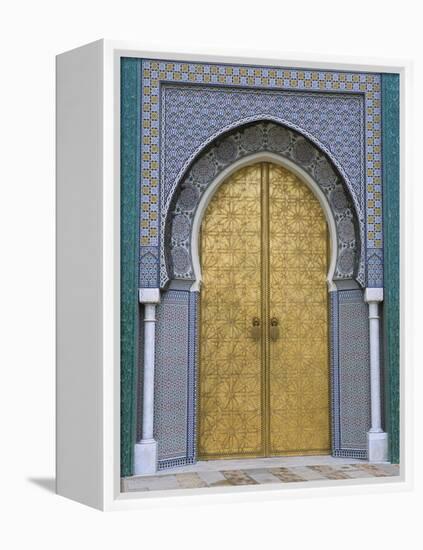 Ornate Doorway, the Royal Palace, Fez, Morocco, North Africa, Africa-R H Productions-Framed Premier Image Canvas