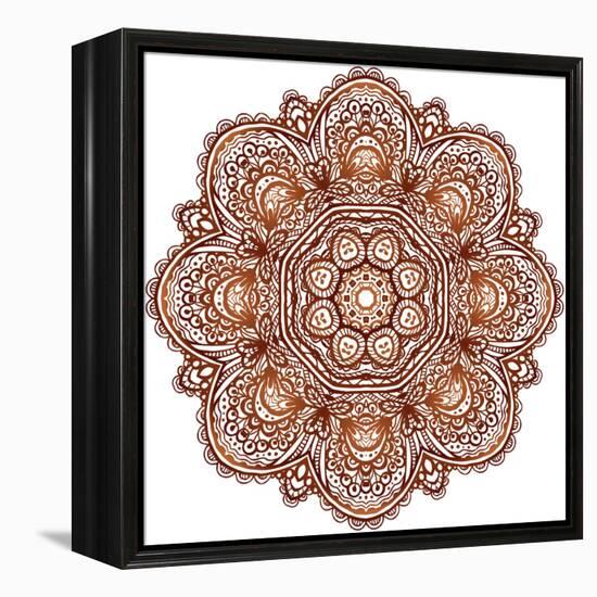 Ornate Ethnic Henna Colors Mandala-art_of_sun-Framed Stretched Canvas