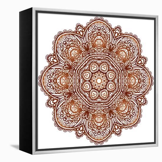 Ornate Ethnic Henna Colors Mandala-art_of_sun-Framed Stretched Canvas