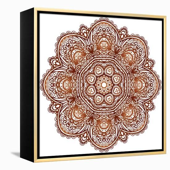 Ornate Ethnic Henna Colors Mandala-art_of_sun-Framed Stretched Canvas