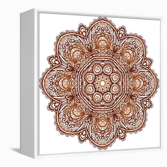 Ornate Ethnic Henna Colors Mandala-art_of_sun-Framed Stretched Canvas