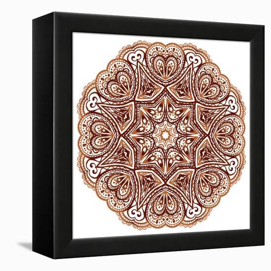 Ornate Ethnic Henna Colors Mandala-art_of_sun-Framed Stretched Canvas