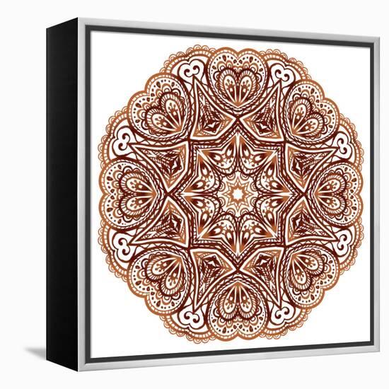 Ornate Ethnic Henna Colors Mandala-art_of_sun-Framed Stretched Canvas