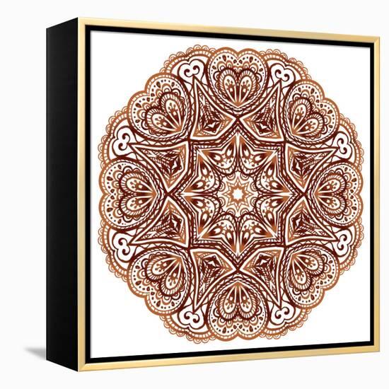 Ornate Ethnic Henna Colors Mandala-art_of_sun-Framed Stretched Canvas