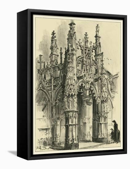 Ornate Facade IV-Albert Robida-Framed Stretched Canvas