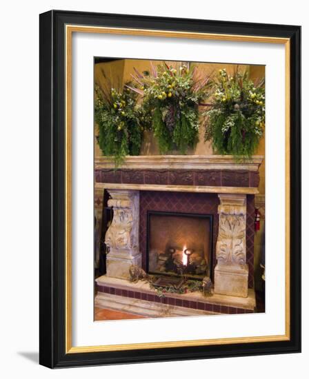 Ornate Fireplace, Tsillan Winery, Columbia Valley Appellation, Washington, USA-Janis Miglavs-Framed Photographic Print