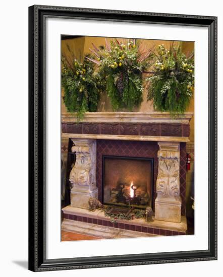 Ornate Fireplace, Tsillan Winery, Columbia Valley Appellation, Washington, USA-Janis Miglavs-Framed Photographic Print