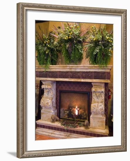 Ornate Fireplace, Tsillan Winery, Columbia Valley Appellation, Washington, USA-Janis Miglavs-Framed Photographic Print