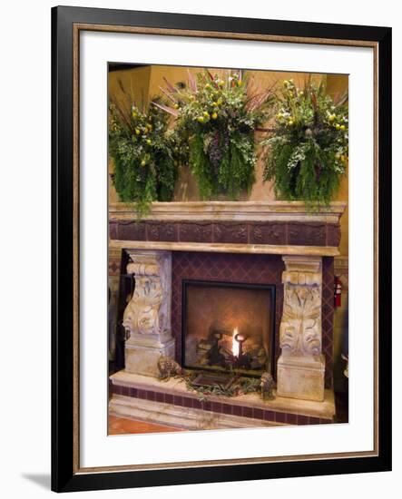 Ornate Fireplace, Tsillan Winery, Columbia Valley Appellation, Washington, USA-Janis Miglavs-Framed Photographic Print