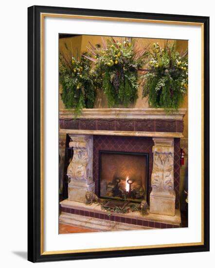 Ornate Fireplace, Tsillan Winery, Columbia Valley Appellation, Washington, USA-Janis Miglavs-Framed Photographic Print