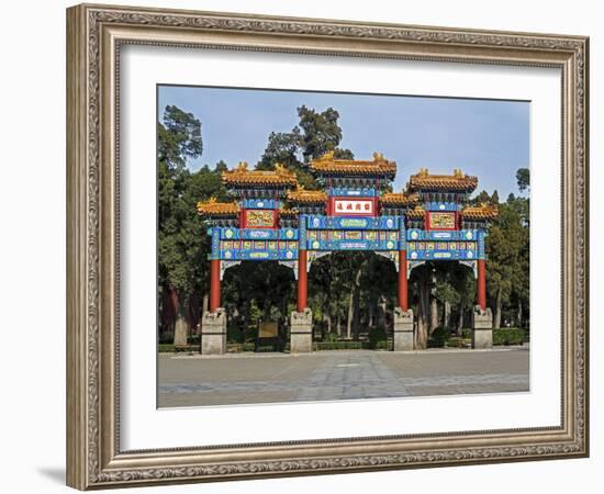 Ornate Gateway in Jingshan Park, Beijing, China, Asia-Gavin Hellier-Framed Photographic Print