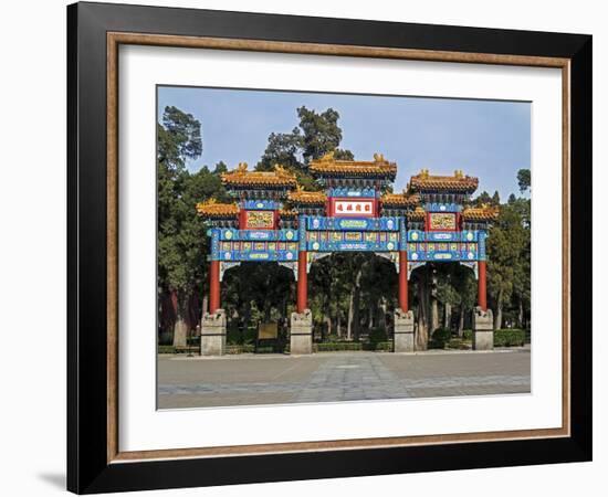 Ornate Gateway in Jingshan Park, Beijing, China, Asia-Gavin Hellier-Framed Photographic Print