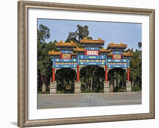 Ornate Gateway in Jingshan Park, Beijing, China, Asia-Gavin Hellier-Framed Photographic Print