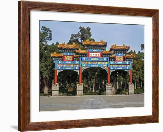 Ornate Gateway in Jingshan Park, Beijing, China, Asia-Gavin Hellier-Framed Photographic Print