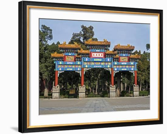 Ornate Gateway in Jingshan Park, Beijing, China, Asia-Gavin Hellier-Framed Photographic Print