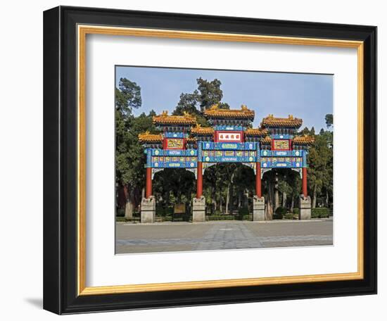Ornate Gateway in Jingshan Park, Beijing, China, Asia-Gavin Hellier-Framed Photographic Print