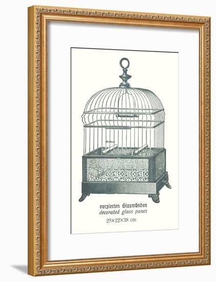 Ornate Green Bird Cage B-null-Framed Art Print