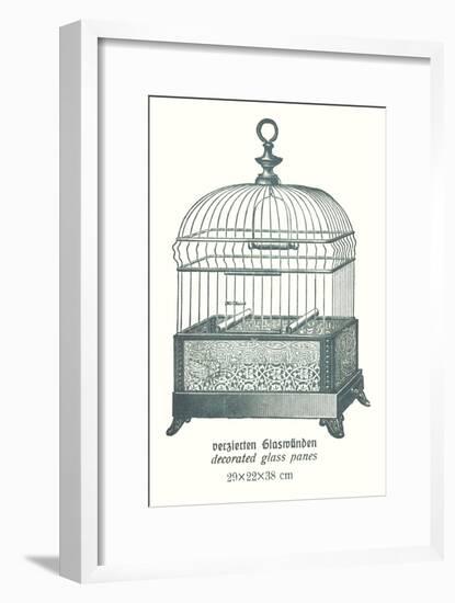 Ornate Green Bird Cage B-null-Framed Art Print