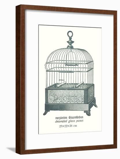 Ornate Green Bird Cage B-null-Framed Art Print