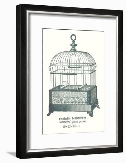 Ornate Green Bird Cage B-null-Framed Art Print