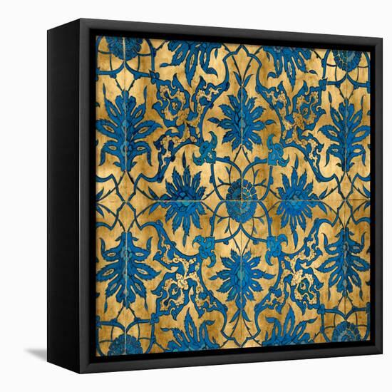 Ornate In Gold and Blue-Ellie Roberts-Framed Stretched Canvas