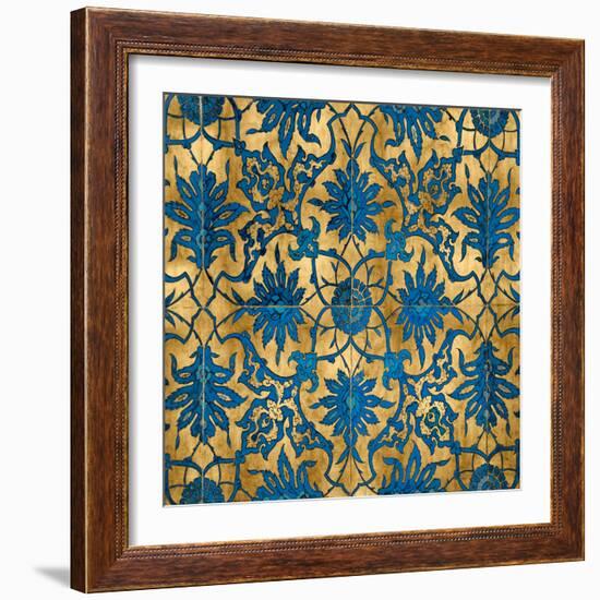 Ornate In Gold and Blue-Ellie Roberts-Framed Art Print