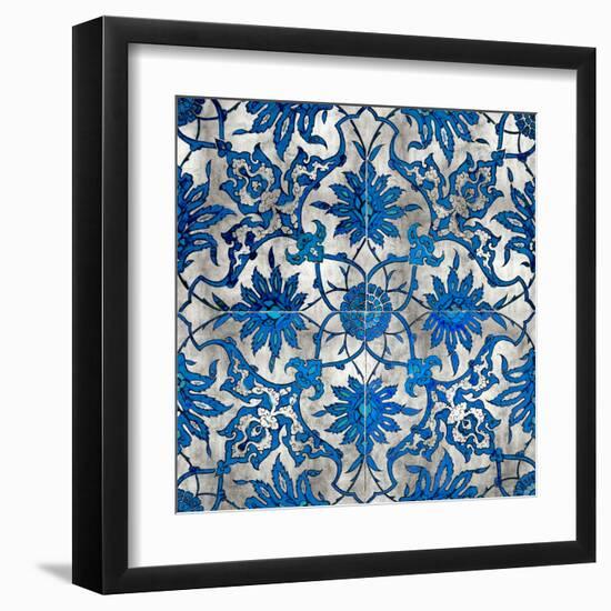 Ornate In Silver and Blue-Ellie Roberts-Framed Art Print