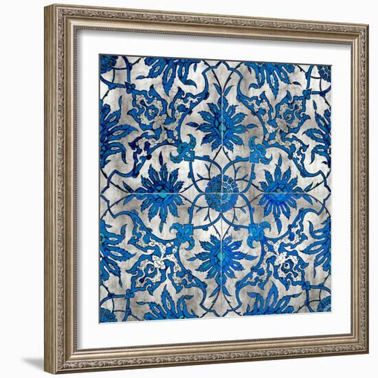 Ornate In Silver and Blue-Ellie Roberts-Framed Art Print