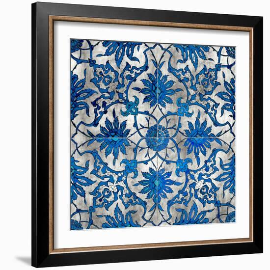 Ornate In Silver and Blue-Ellie Roberts-Framed Art Print
