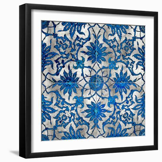 Ornate In Silver and Blue-Ellie Roberts-Framed Art Print