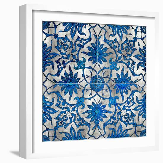 Ornate In Silver and Blue-Ellie Roberts-Framed Art Print