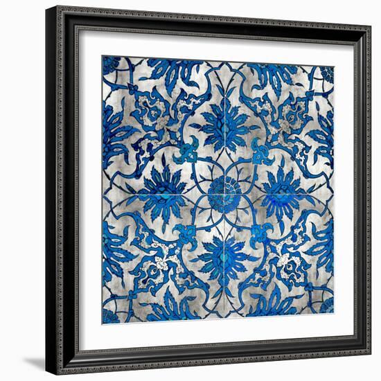 Ornate In Silver and Blue-Ellie Roberts-Framed Art Print