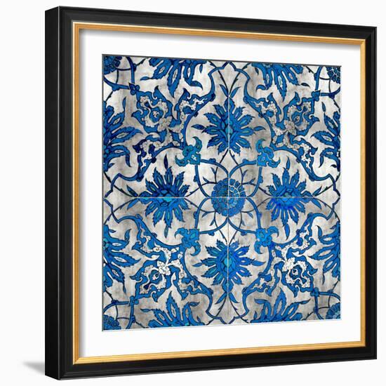 Ornate In Silver and Blue-Ellie Roberts-Framed Art Print