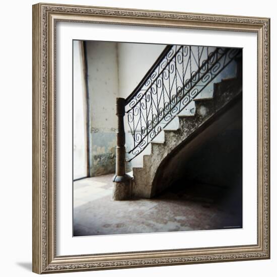 Ornate Ironwork on Stairs, Cienfuegos, Cuba, West Indies, Central America-Lee Frost-Framed Photographic Print