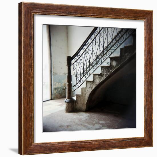 Ornate Ironwork on Stairs, Cienfuegos, Cuba, West Indies, Central America-Lee Frost-Framed Photographic Print