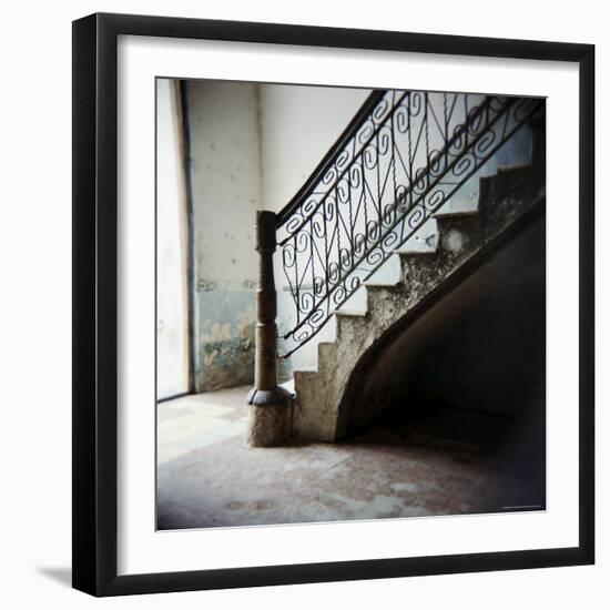 Ornate Ironwork on Stairs, Cienfuegos, Cuba, West Indies, Central America-Lee Frost-Framed Photographic Print