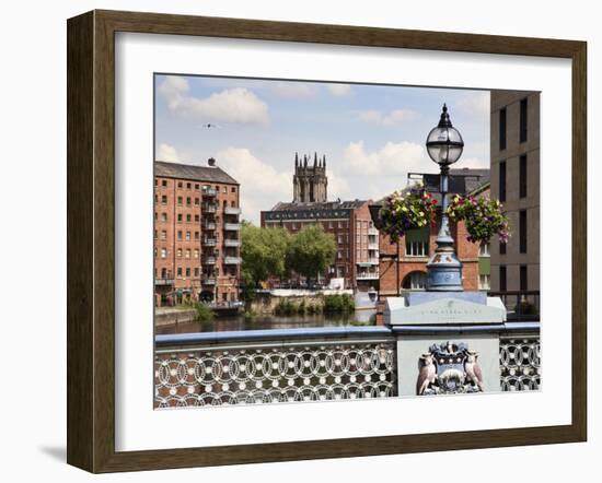 Ornate Lamp on Leeds Bridge, Leeds, West Yorkshire, Yorkshire, England, United Kingdom, Europe-Mark Sunderland-Framed Photographic Print