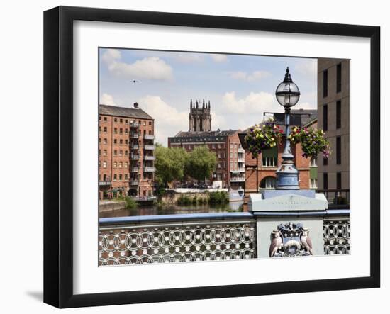 Ornate Lamp on Leeds Bridge, Leeds, West Yorkshire, Yorkshire, England, United Kingdom, Europe-Mark Sunderland-Framed Photographic Print