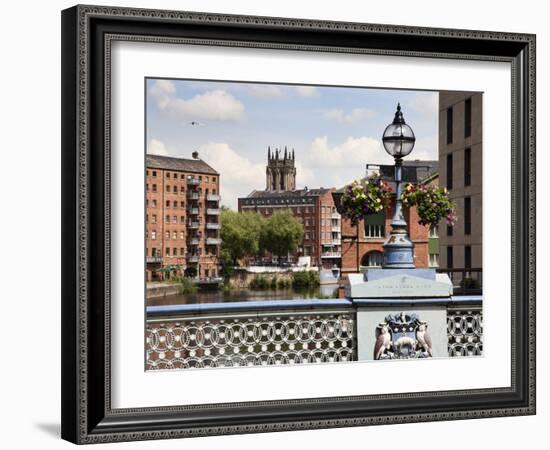 Ornate Lamp on Leeds Bridge, Leeds, West Yorkshire, Yorkshire, England, United Kingdom, Europe-Mark Sunderland-Framed Photographic Print