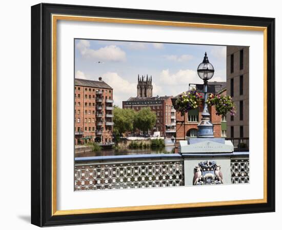 Ornate Lamp on Leeds Bridge, Leeds, West Yorkshire, Yorkshire, England, United Kingdom, Europe-Mark Sunderland-Framed Photographic Print
